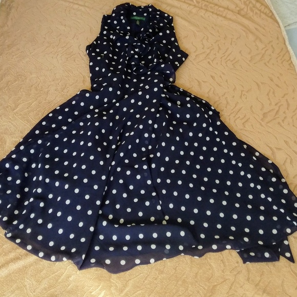 Ralph Lauren Dresses & Skirts - Ralph Lauren Polka Dot Wrap Dress
